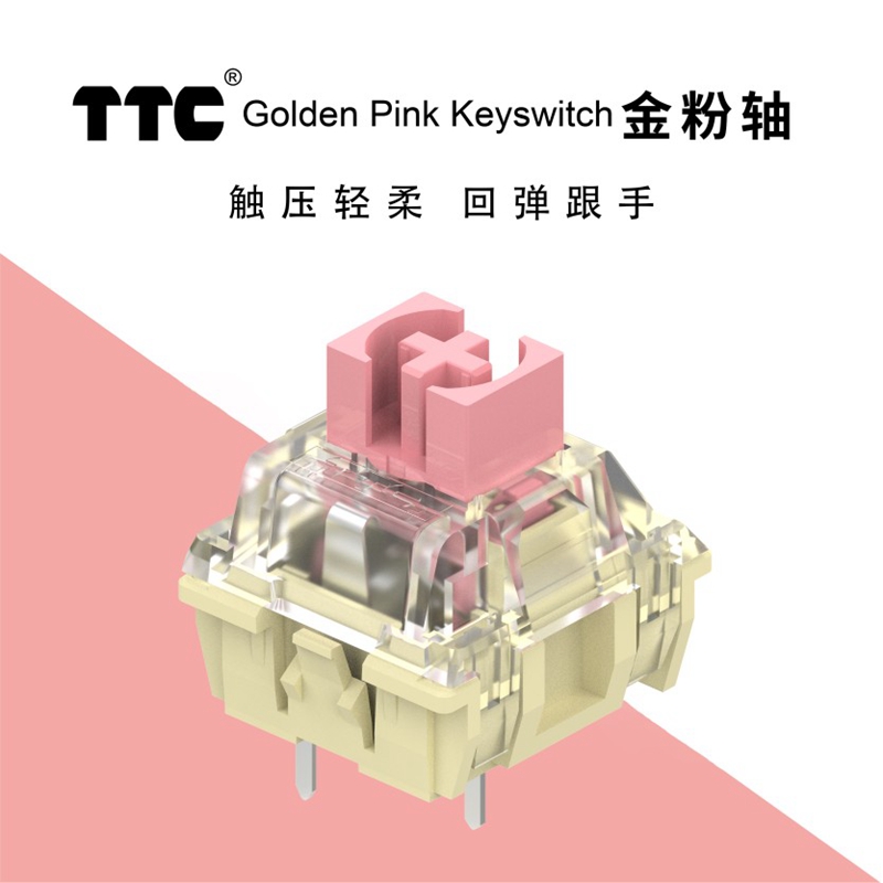 Gaming Keyboard Hot Swappable - TTC Goud Roze Schakelaar V2 3pin