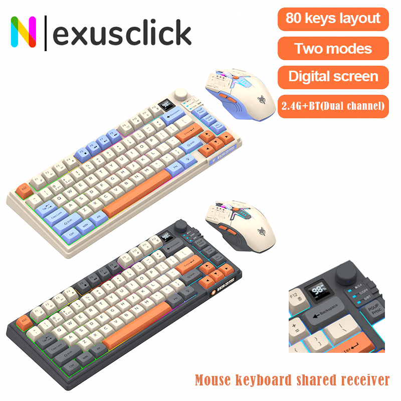Gaming Keyboard And Mouse Set - Dual-Mode 2.4G Bluetooth Draadloos Gaming Toetsenbord