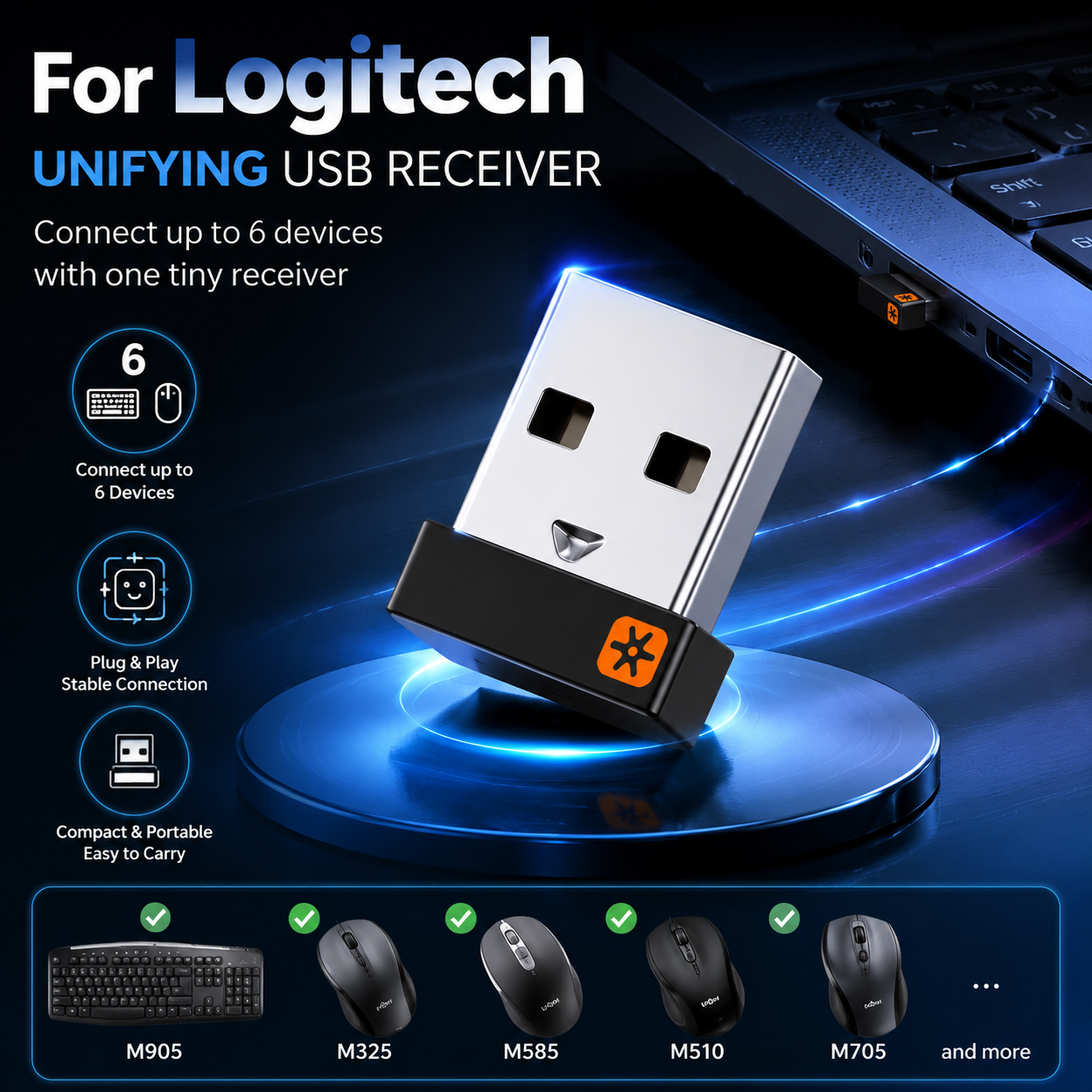 Gaming Keyboard Wireless - 6 Kanaals Draadloze Dongle USB Ontvanger