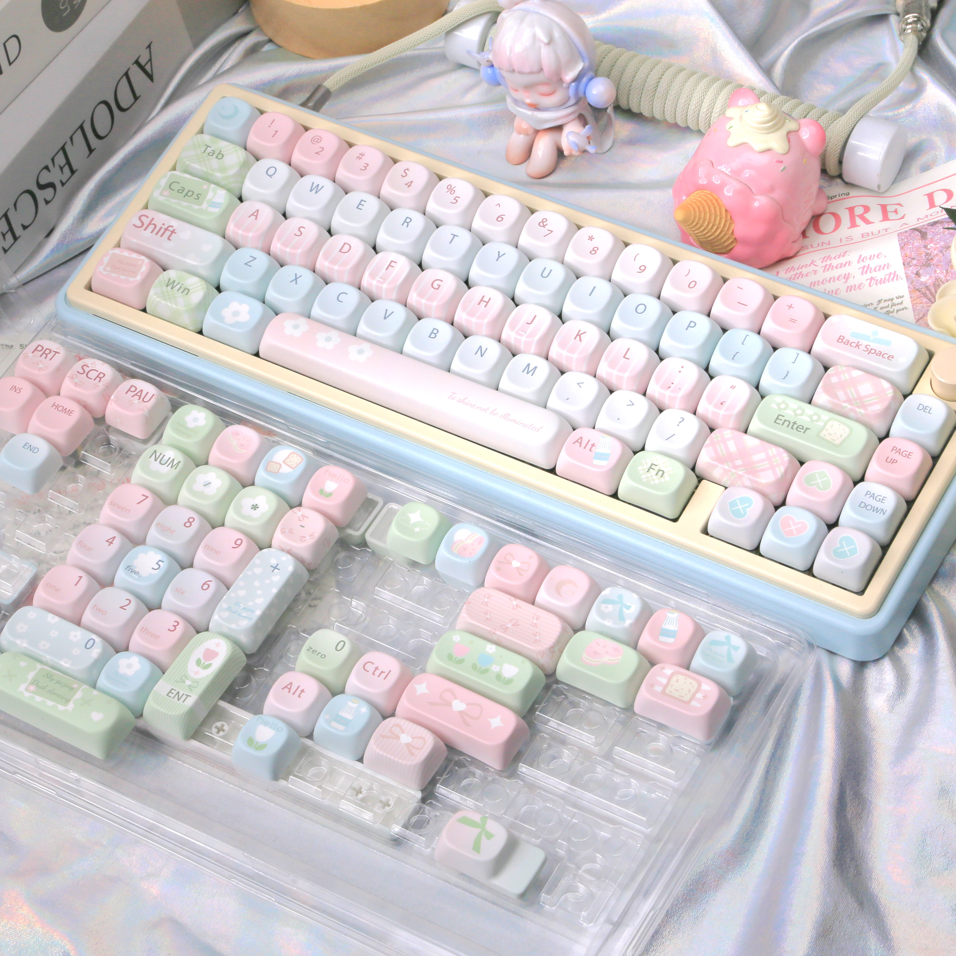 Gaming Keyboard Blue - Schattige Zoete Pastel MOA Keycaps Set