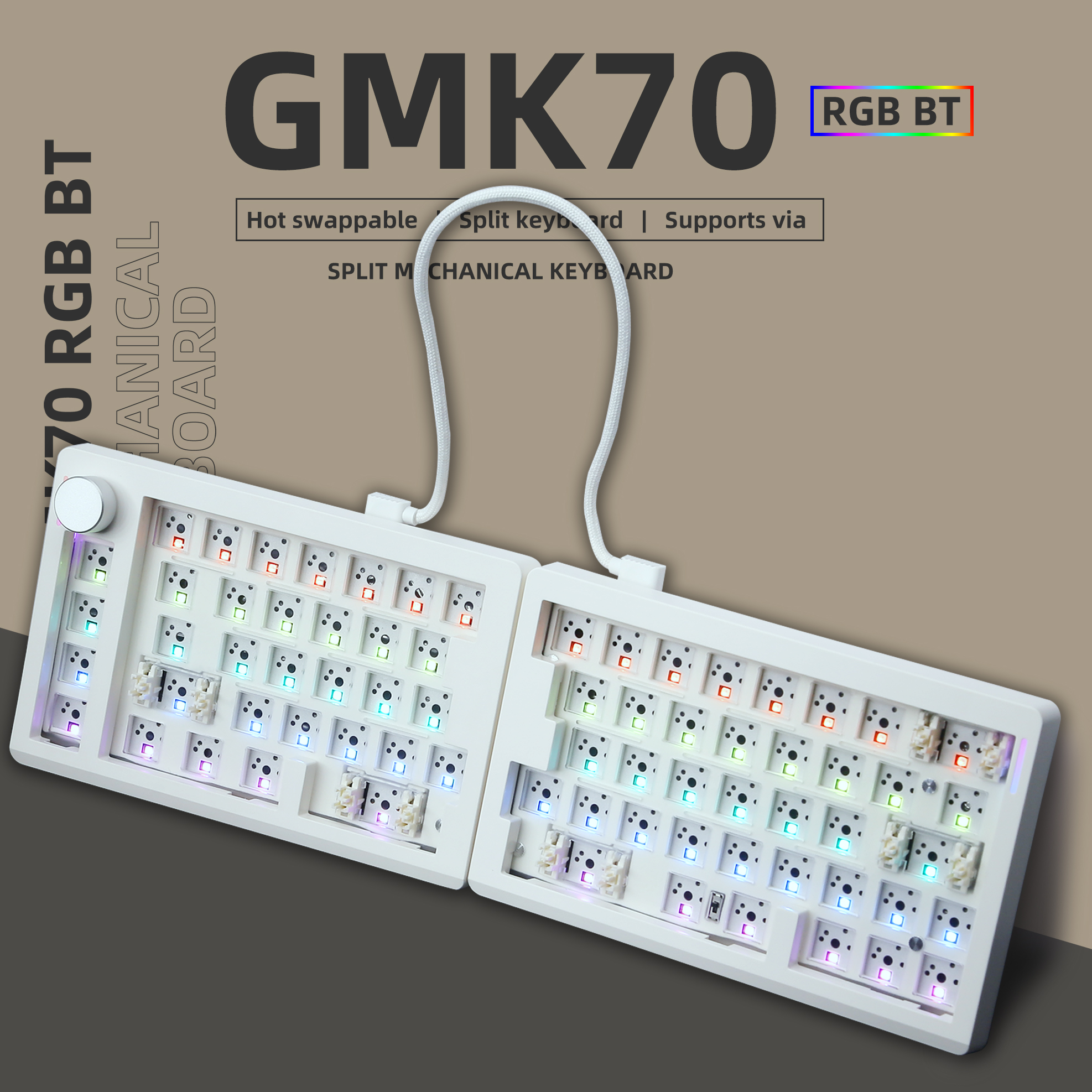 Gaming Keyboard Hot Swappable - ZUOYA GMK70 VIA/Qmk aparte gaming mechanische