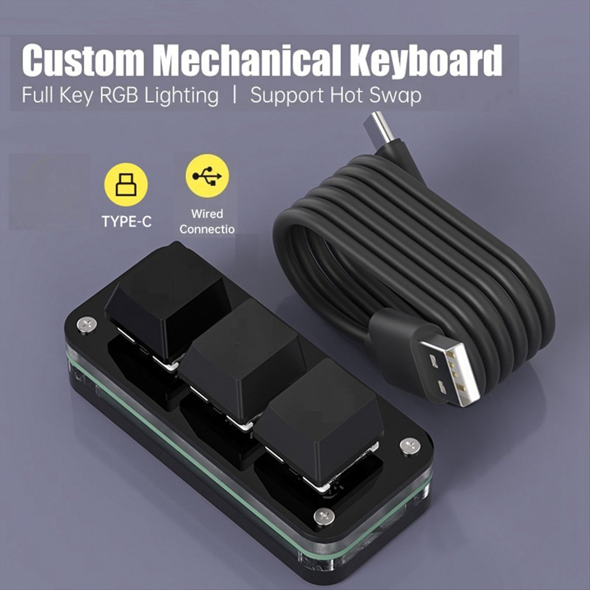 Gaming Keyboard Mini - doyou 3 toetsen Macro-programmering Mini-toetsenbord voor