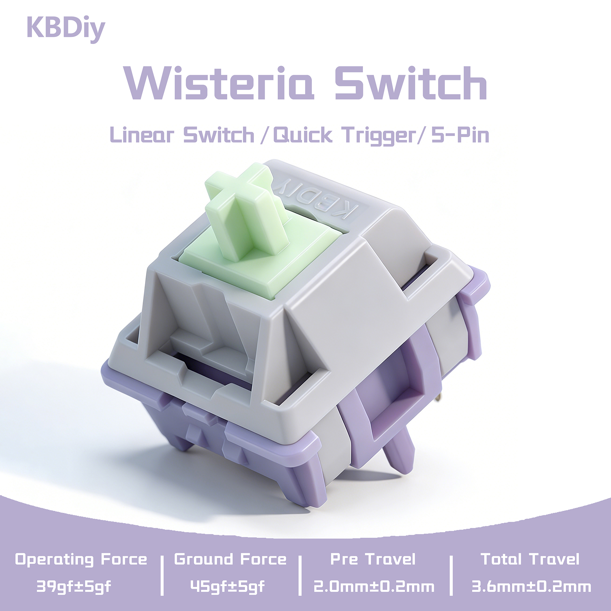 Keyboard Lube Kit - KBDiy Lineaire Schakelaar Wisteria 5-PIN 39gf