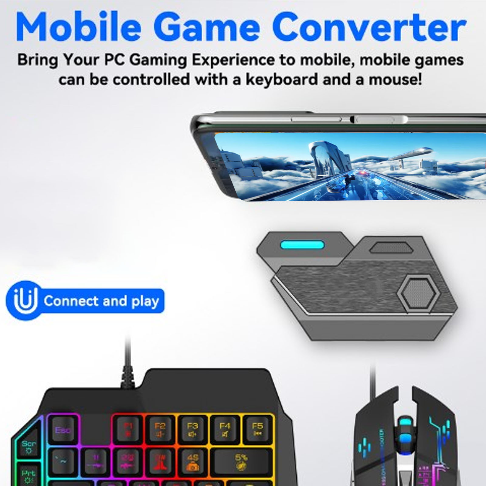 Gaming Keyboard Bluetooth - Mobiel gamecombopakket Bluetooth-verbinding Toetsenbord-muiscombinatie met één