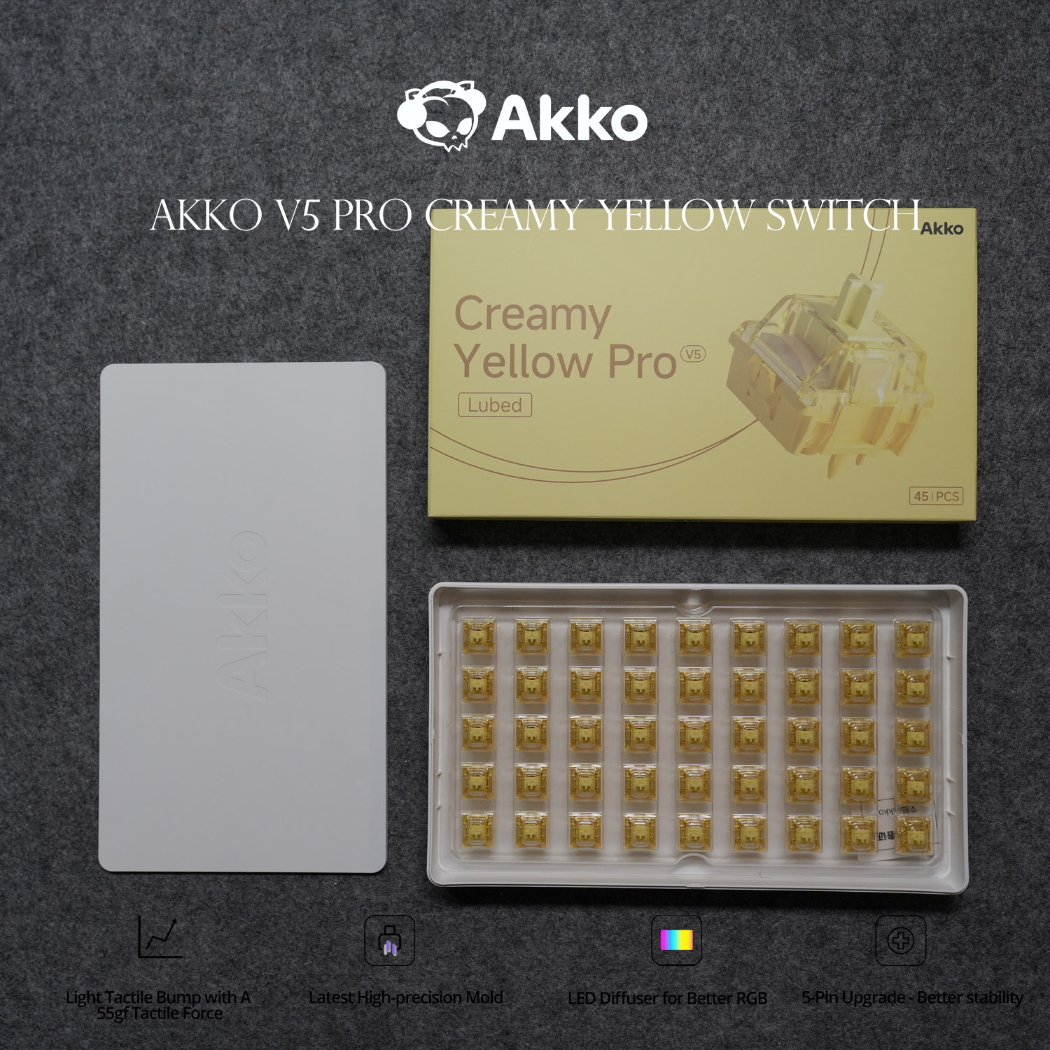 Keyboard Lube Kit - Akko V5 Pro crème gele schakelaar