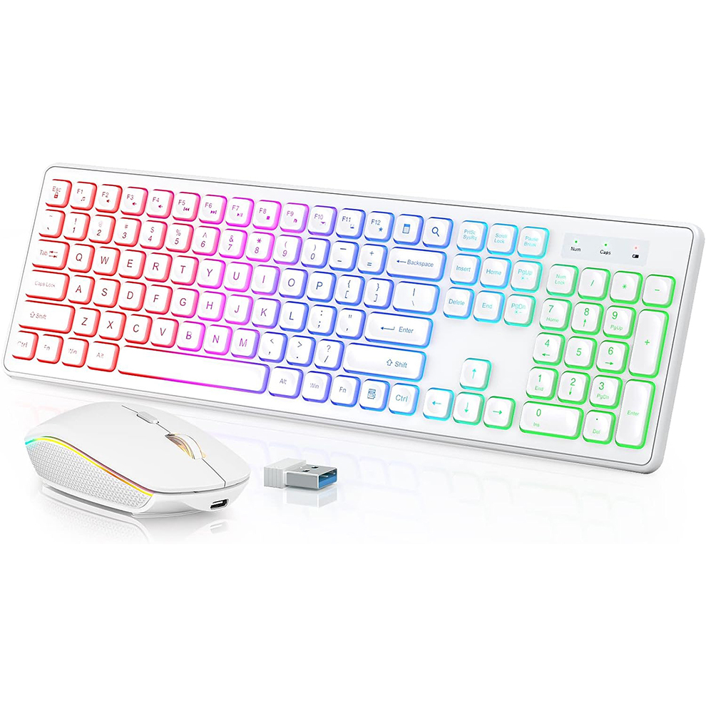 Gaming Keyboard Bluetooth - Draadloos toetsenbord en muis met achtergrondverlichting,