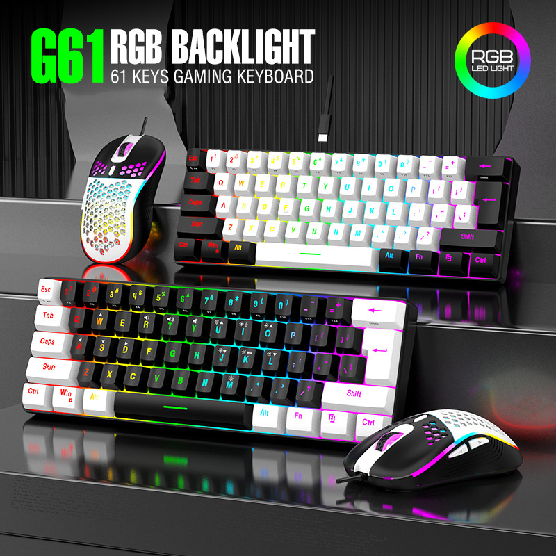 Gaming Keyboard Mouse And Headset Combo - Toetsenbord- en muissets 60% RGB Gaming
