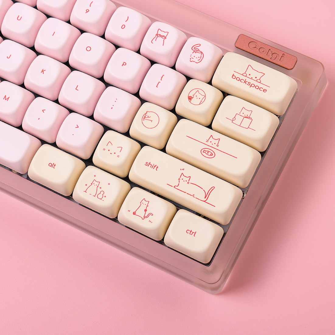 Roze drukke kat minimalistisch - Gaming Keyboard Mini recensie en prijs