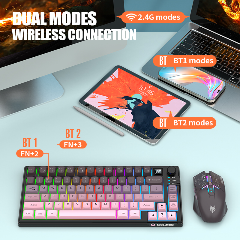 Dual-Mode 2.4G Bluetooth Draad - Gaming Keyboard And Mouse Set recensie en prijs