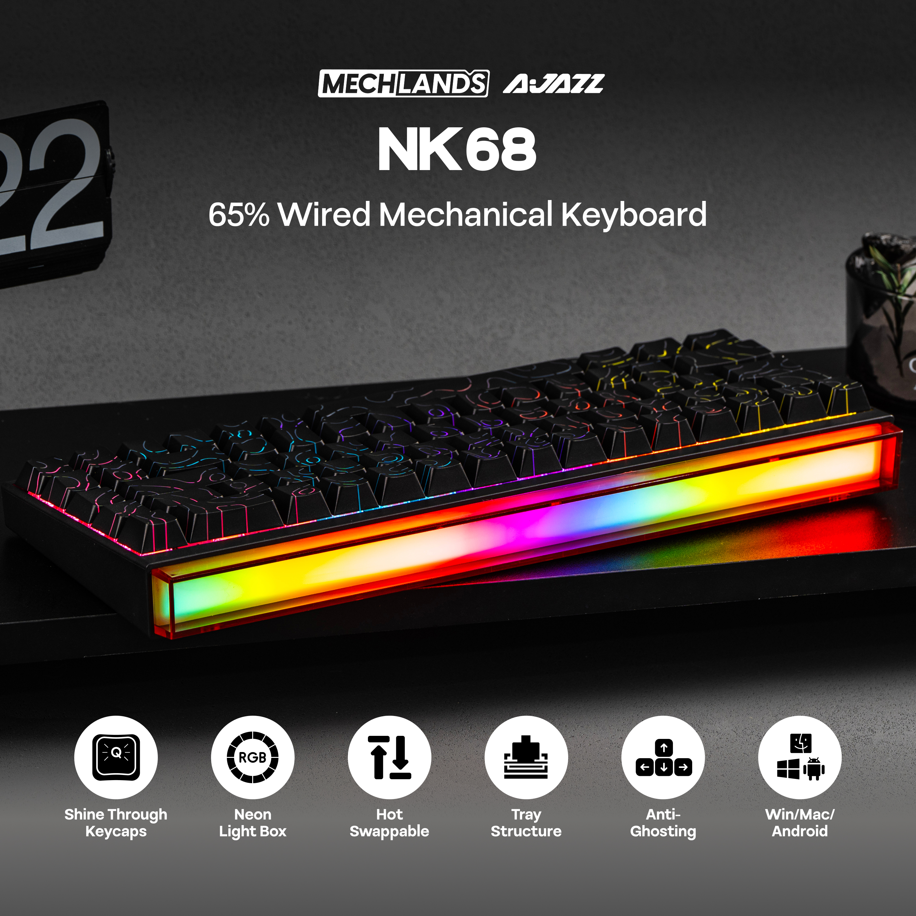 AJAZZ NK68 65% compact hot-swa - Keyboard Gaming Mac recensie en prijs