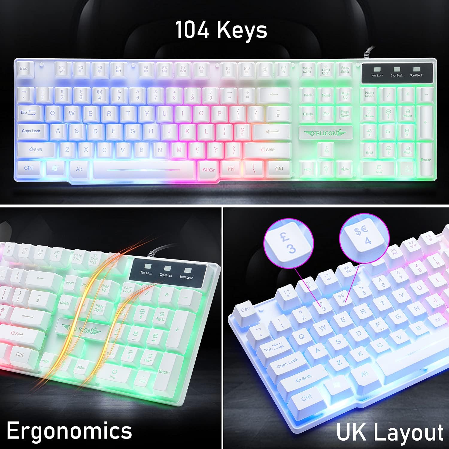 MAMBASNAKE T11 UK 100% gamingt - Gaming Keyboard Mouse And Headset Combo recensie en prijs
