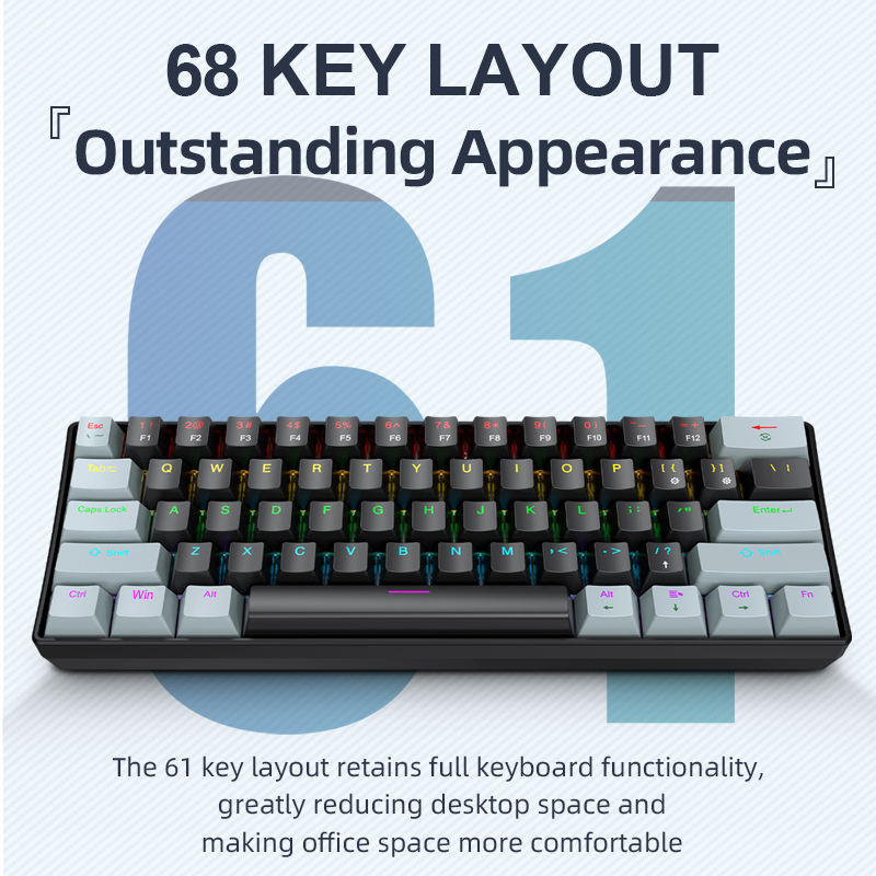 APAYADO K61 Mini mechanisch to - Gaming Keyboard Hot Swappable recensie en prijs