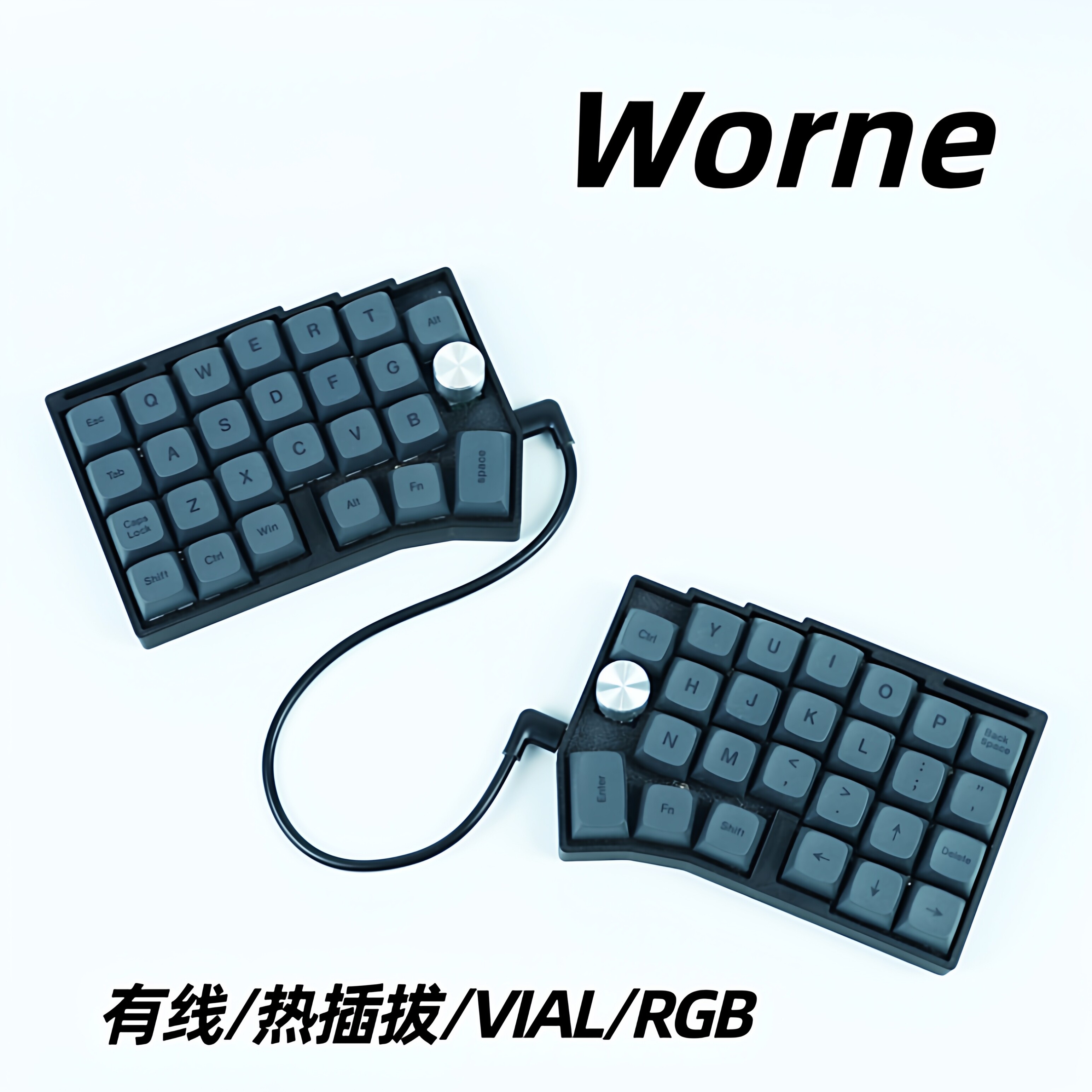 Worne Split Keyboard Custom Wi - Gaming Keyboard No Rgb recensie en prijs