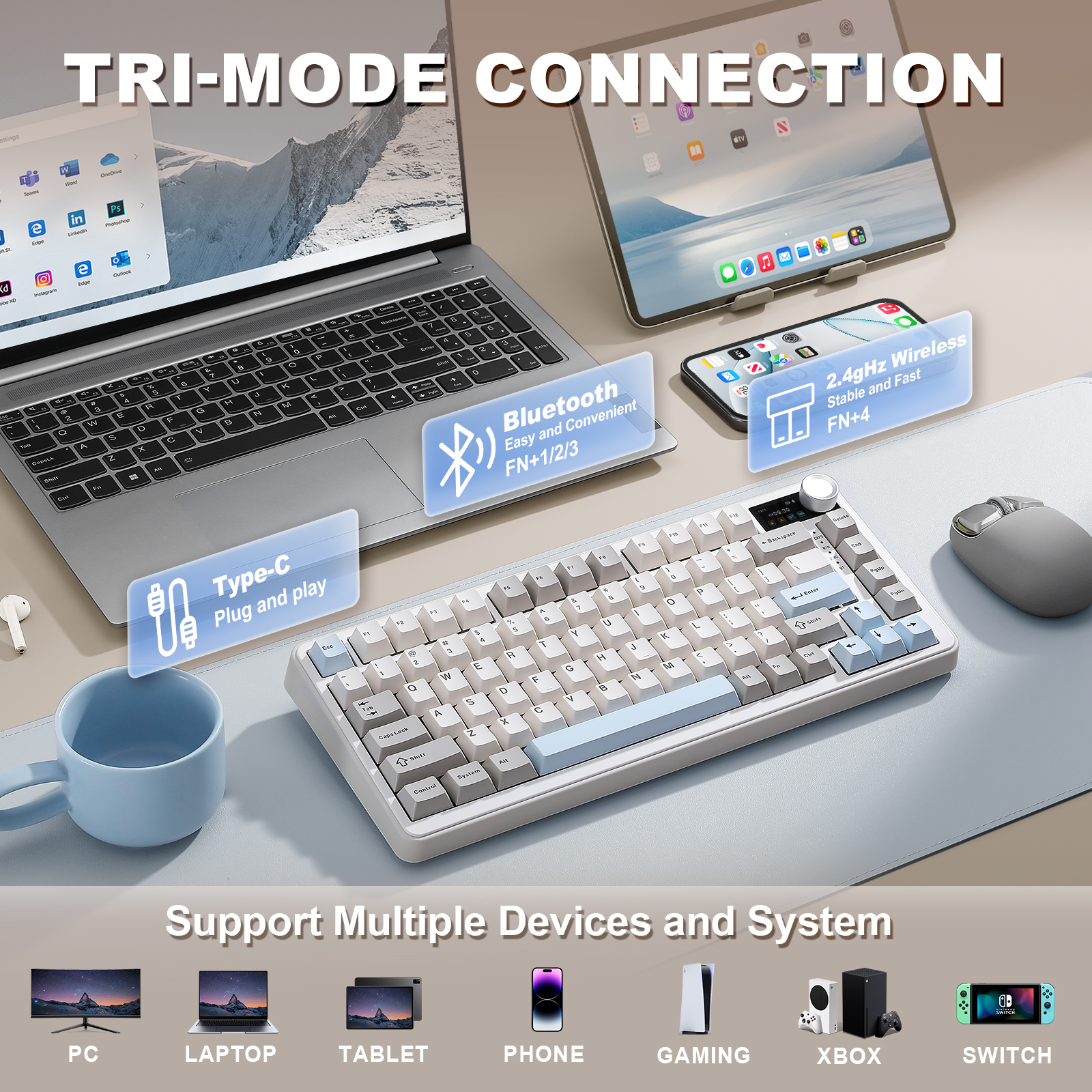 YUNZII B75 PRO MAX Draadloos m - Keyboard Gaming Mac recensie en prijs