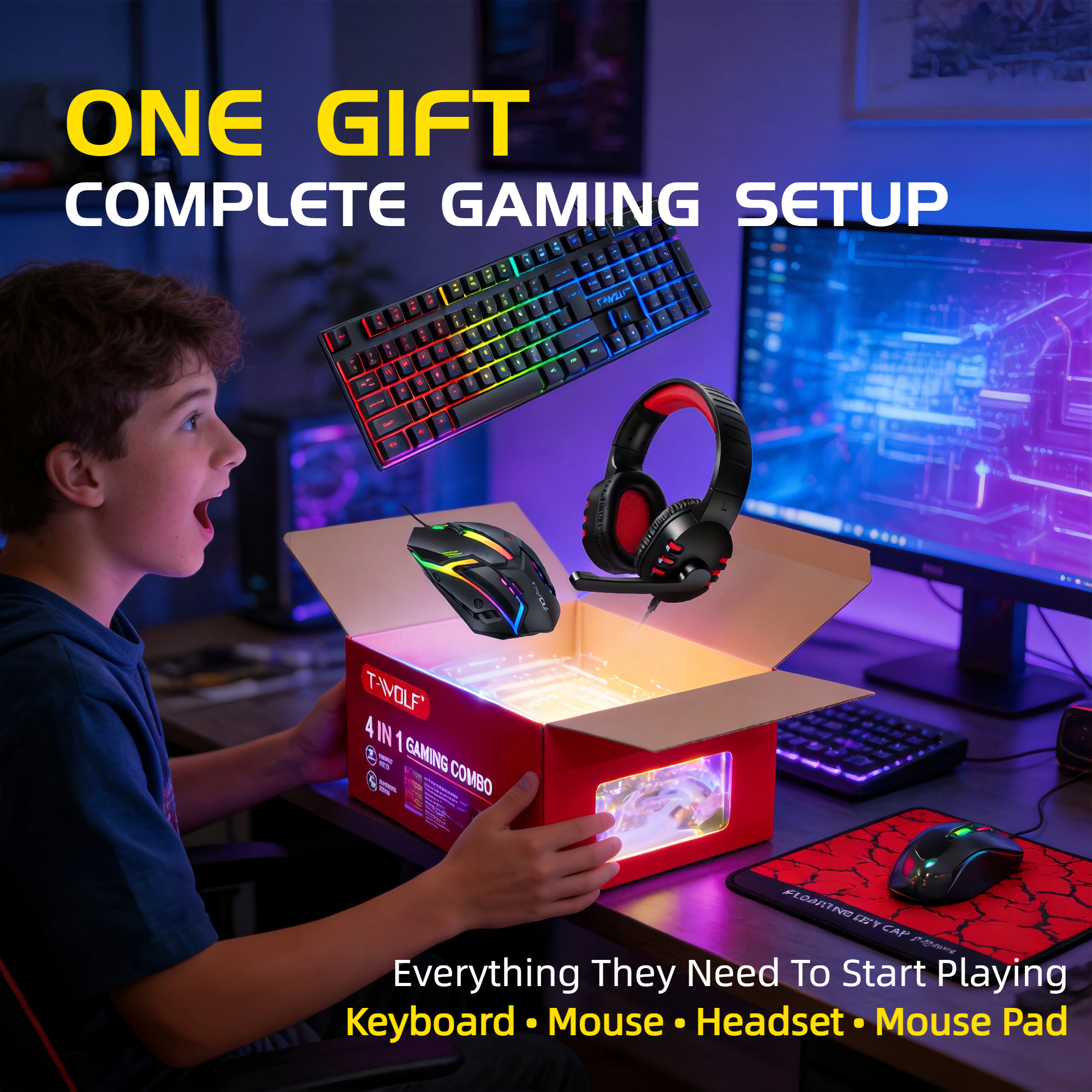 4-in-1 Gaming Combo Set Regenb - Gaming Keyboard Mouse And Headset Combo recensie en prijs