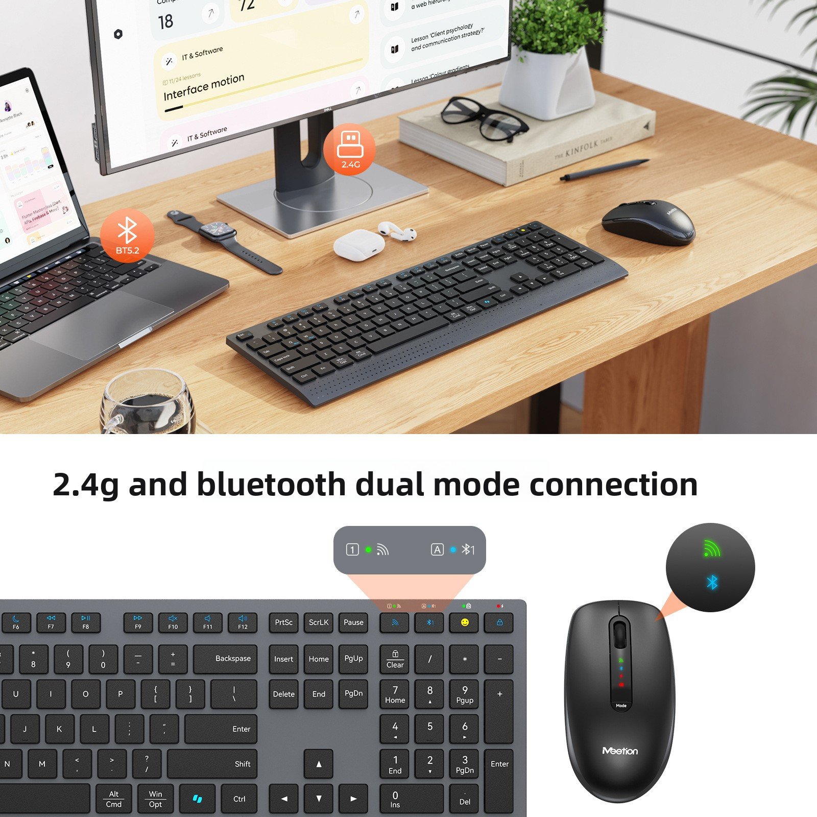 Bluetooth 2.4G Dual-Mode Draad - Gaming Keyboard Mouse And Headset Combo recensie en prijs