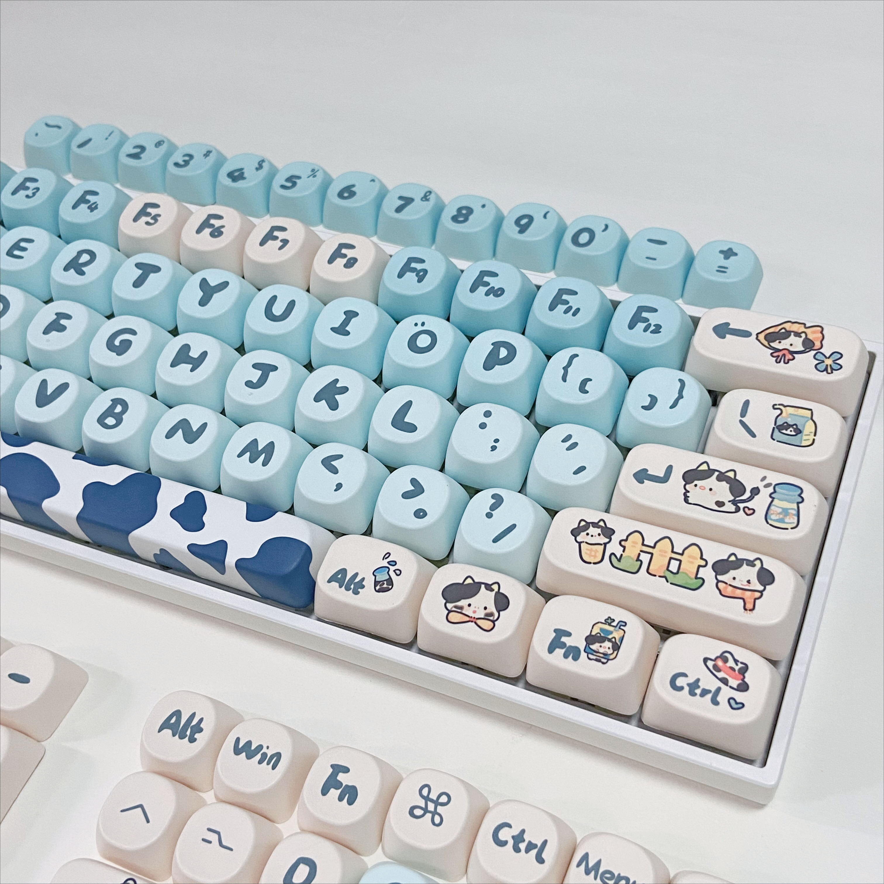 Blauwe Koe Keycaps voor Mechan - Gaming Keyboard Blue recensie en prijs