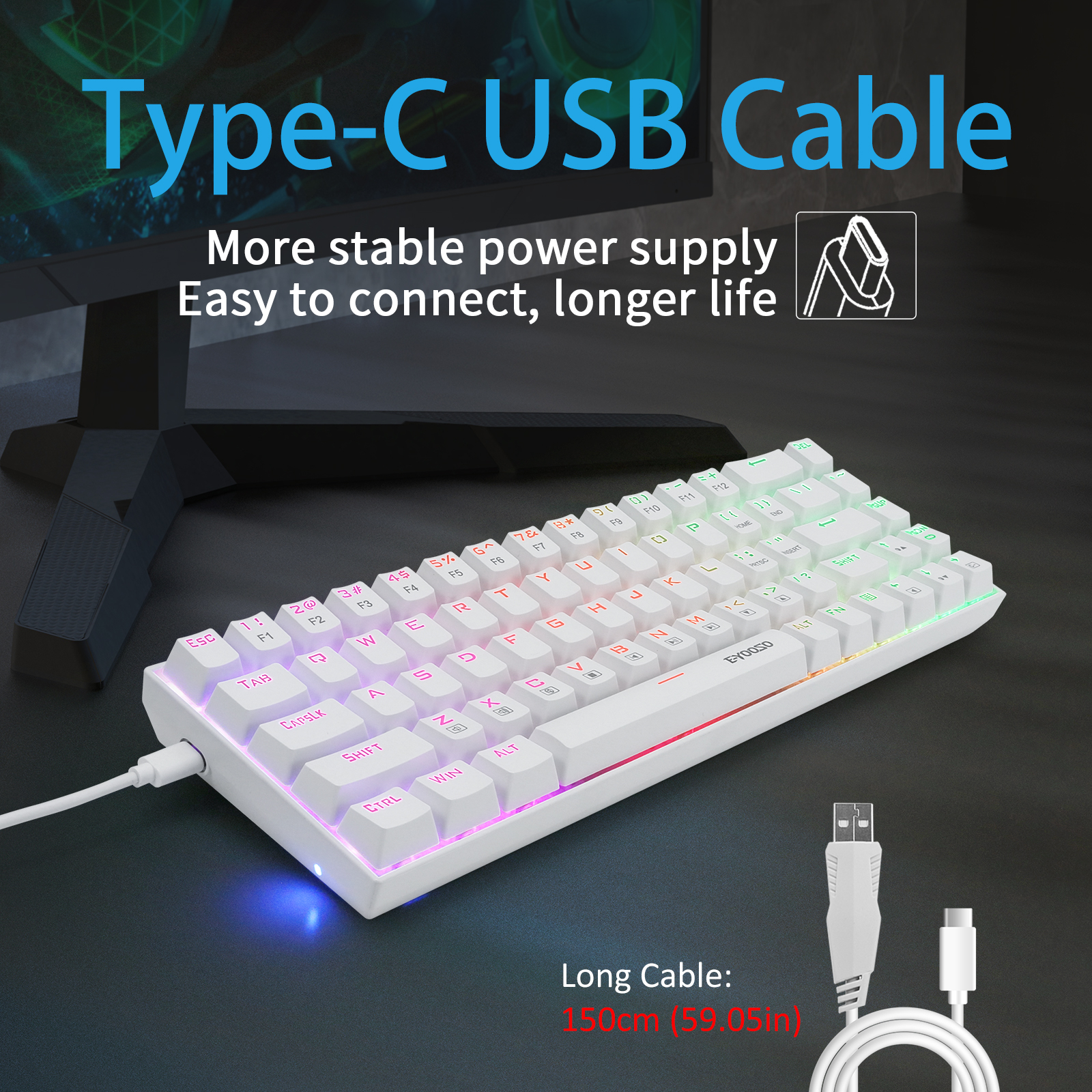 Z-686 60% Mini Mechanische Gam - Gaming Keyboard E Yooso recensie en prijs