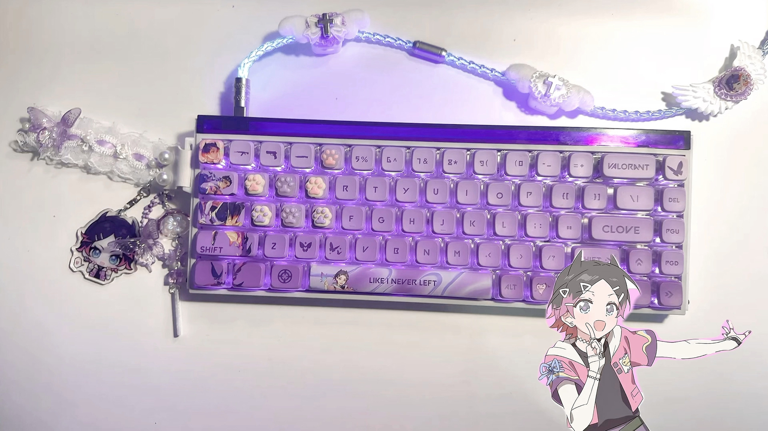 Op maat gemaakte roze blauwe v - Gaming Keyboard Blue recensie en prijs
