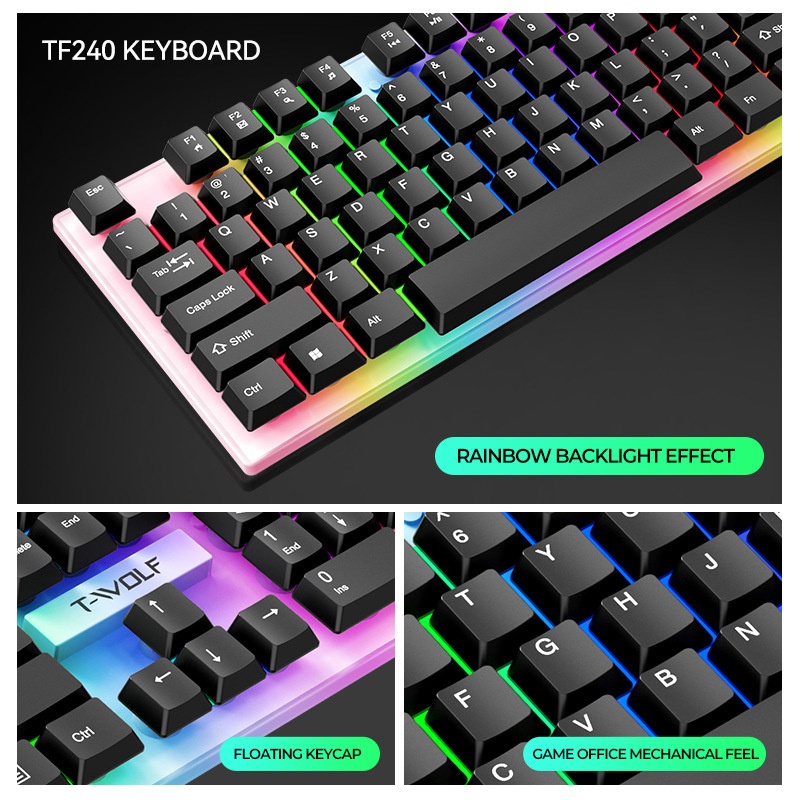 T-Wolf Tf240 4-in-1 Spaanse Ga - Gaming Keyboard Mouse And Headset Combo recensie en prijs