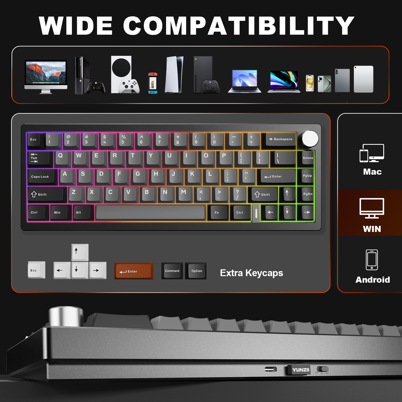YUNZII AL68 Zwart QMK/VIA mech - Keyboard Gaming Mac recensie en prijs