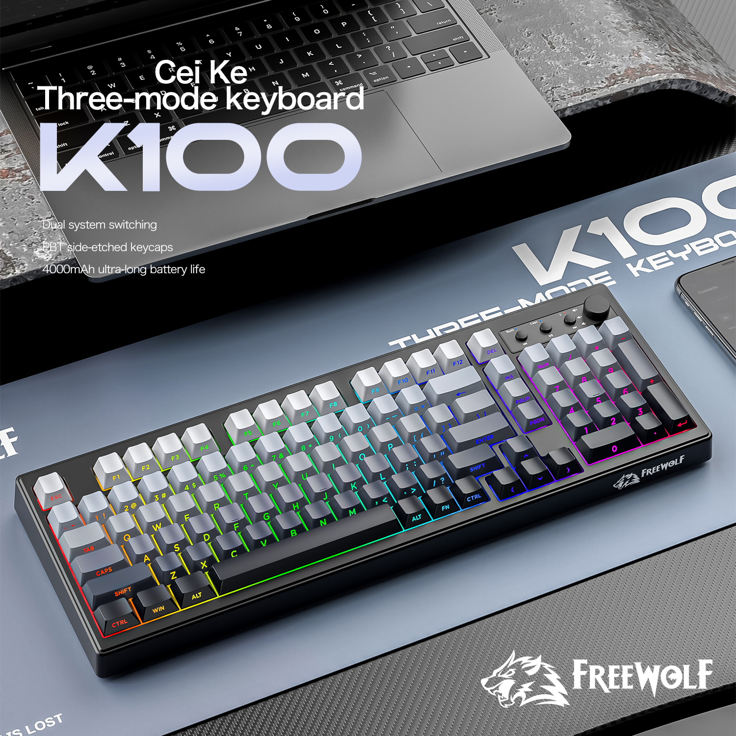 FREEWOLF k100 stille gamingtoe - Keyboard Gaming Mac recensie en prijs