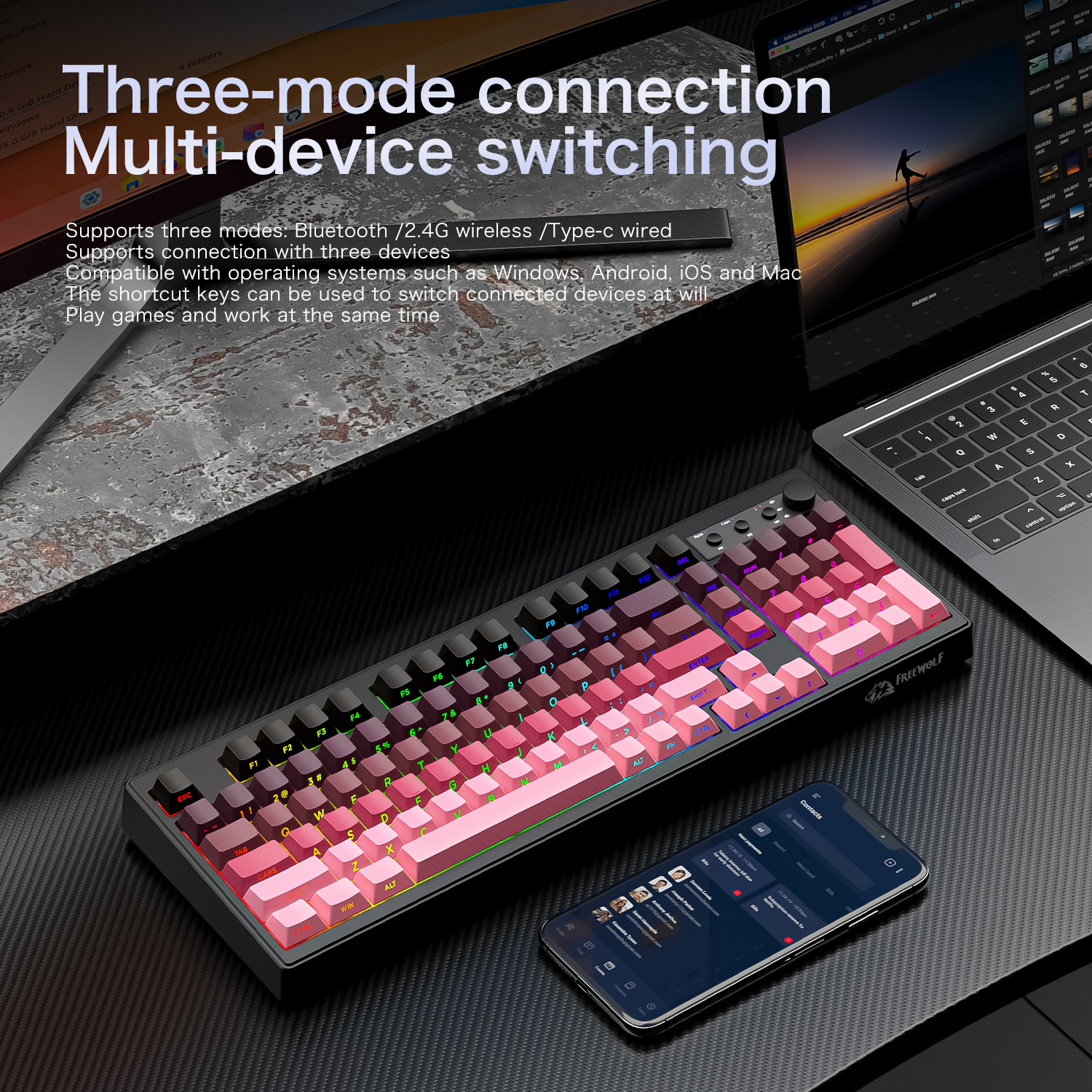 FREEWOLF k100 stille gamingtoe - Keyboard Gaming Mac recensie en prijs
