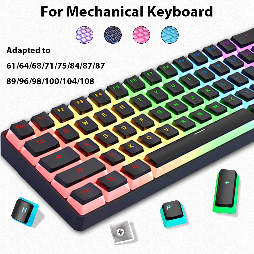 129 toetsen Pudding Keycaps PB - Gaming Keyboard No Rgb recensie en prijs