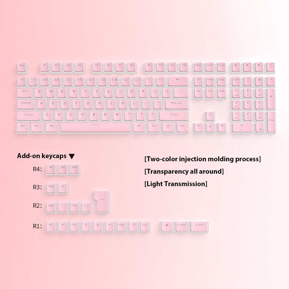 129 toetsen Pudding Keycaps PB - Gaming Keyboard No Rgb recensie en prijs