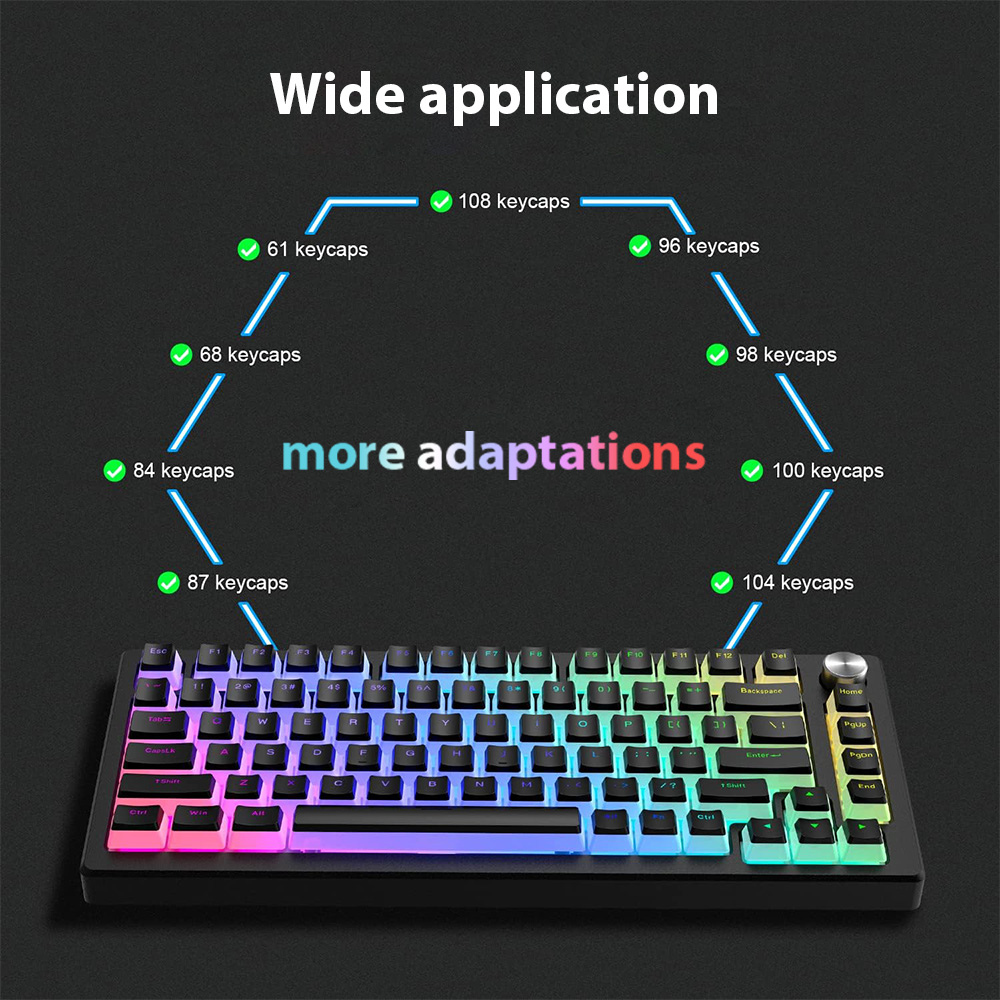 129 toetsen Pudding Keycaps PB - Gaming Keyboard No Rgb recensie en prijs