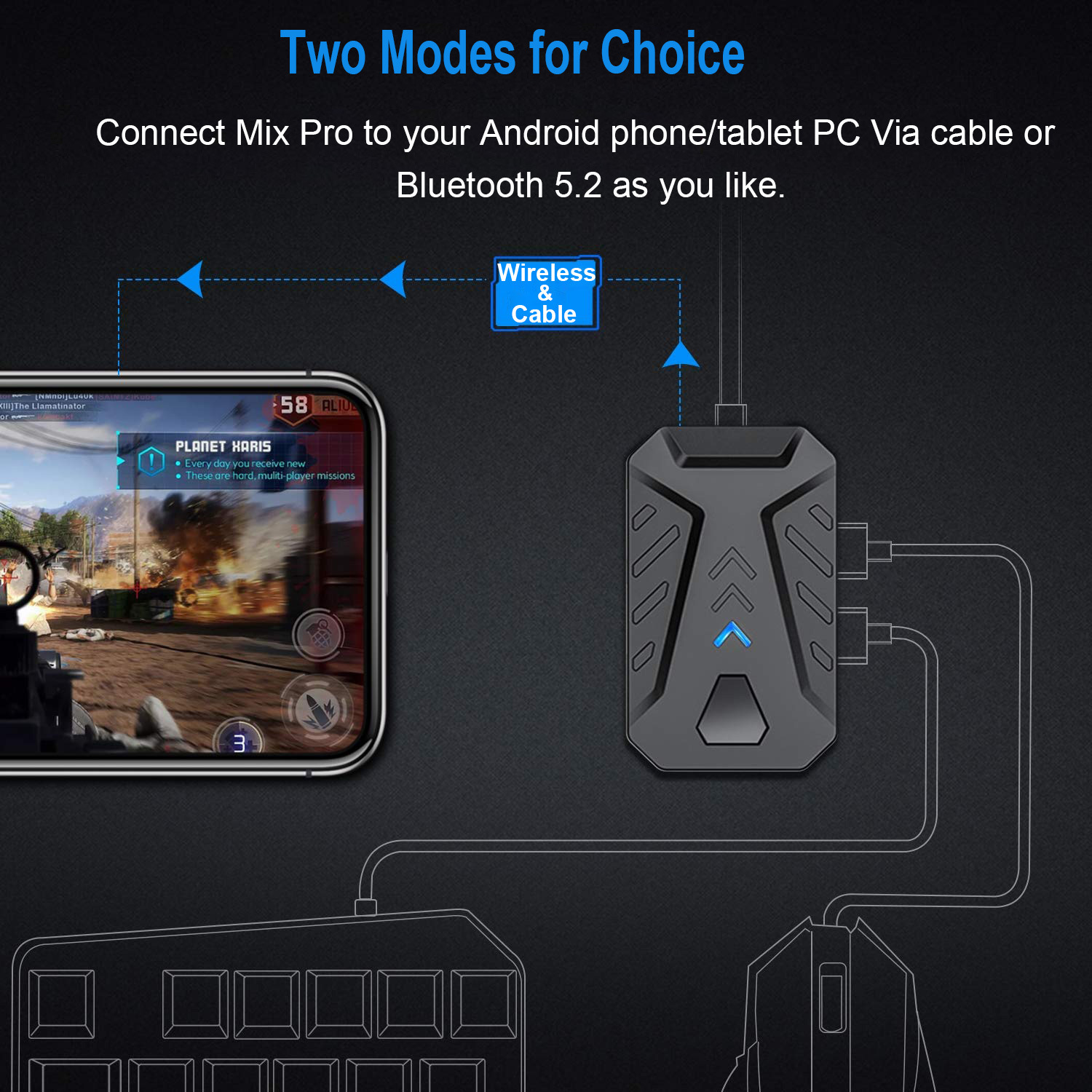Mobiele games Converter Gaming - Gaming Keyboard Bluetooth recensie en prijs