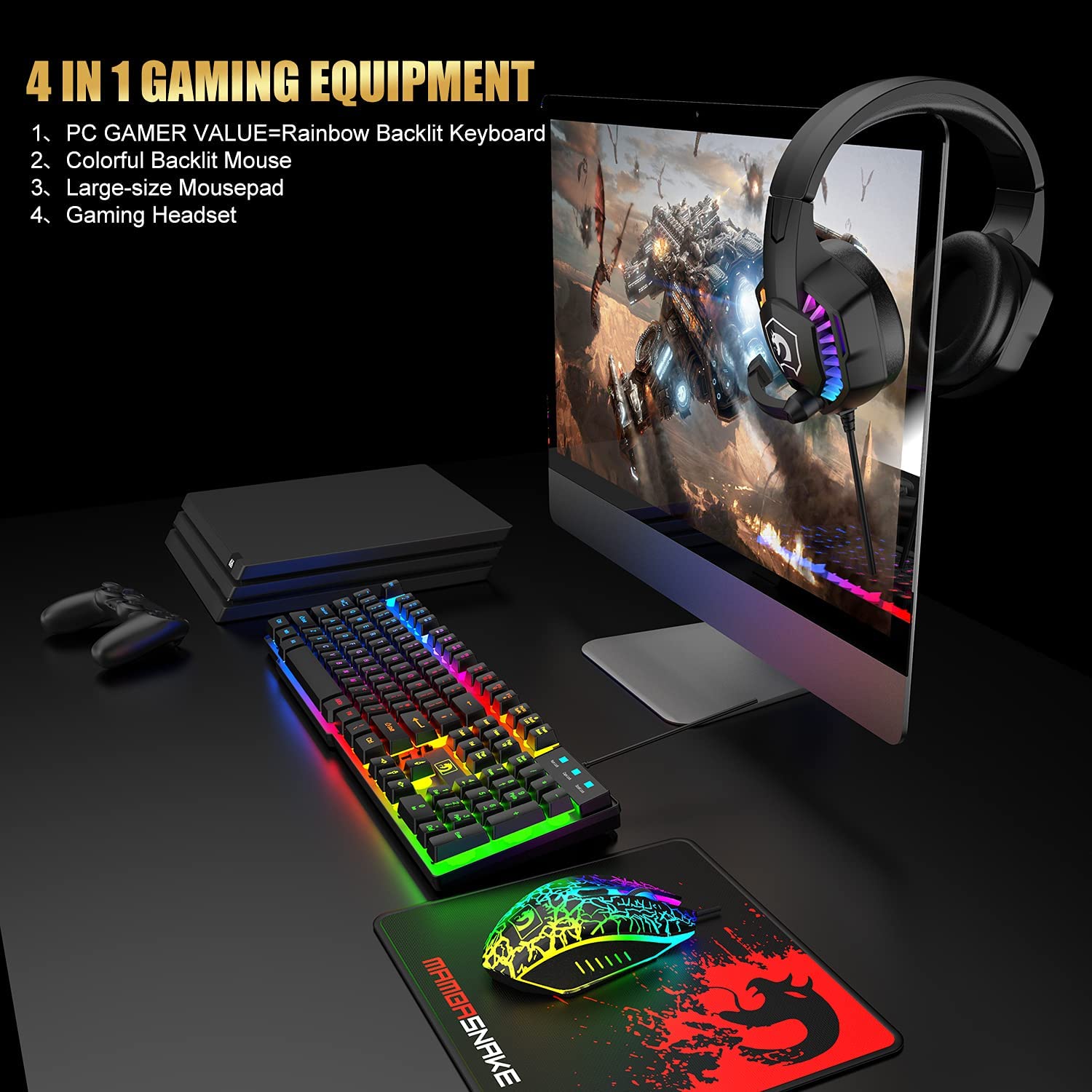 MAMBASNAKE X ZIYOULANG T11 UK  - Gaming Keyboard Mouse And Headset Combo recensie en prijs