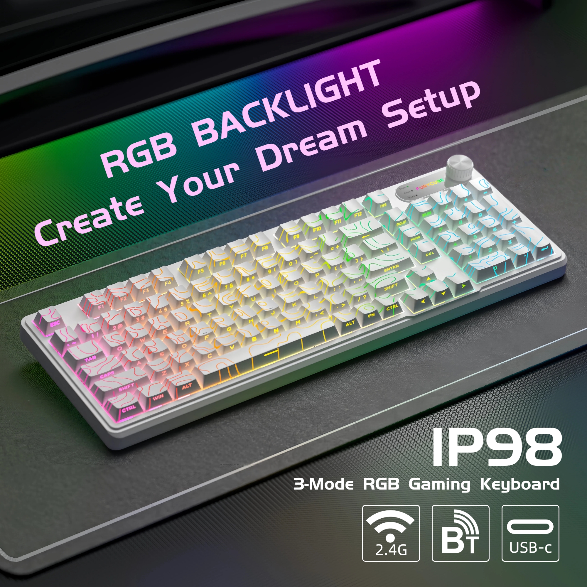 IP98 Tri-Mode RGB draadloos to - Gaming Keyboard Ip98 recensie en prijs