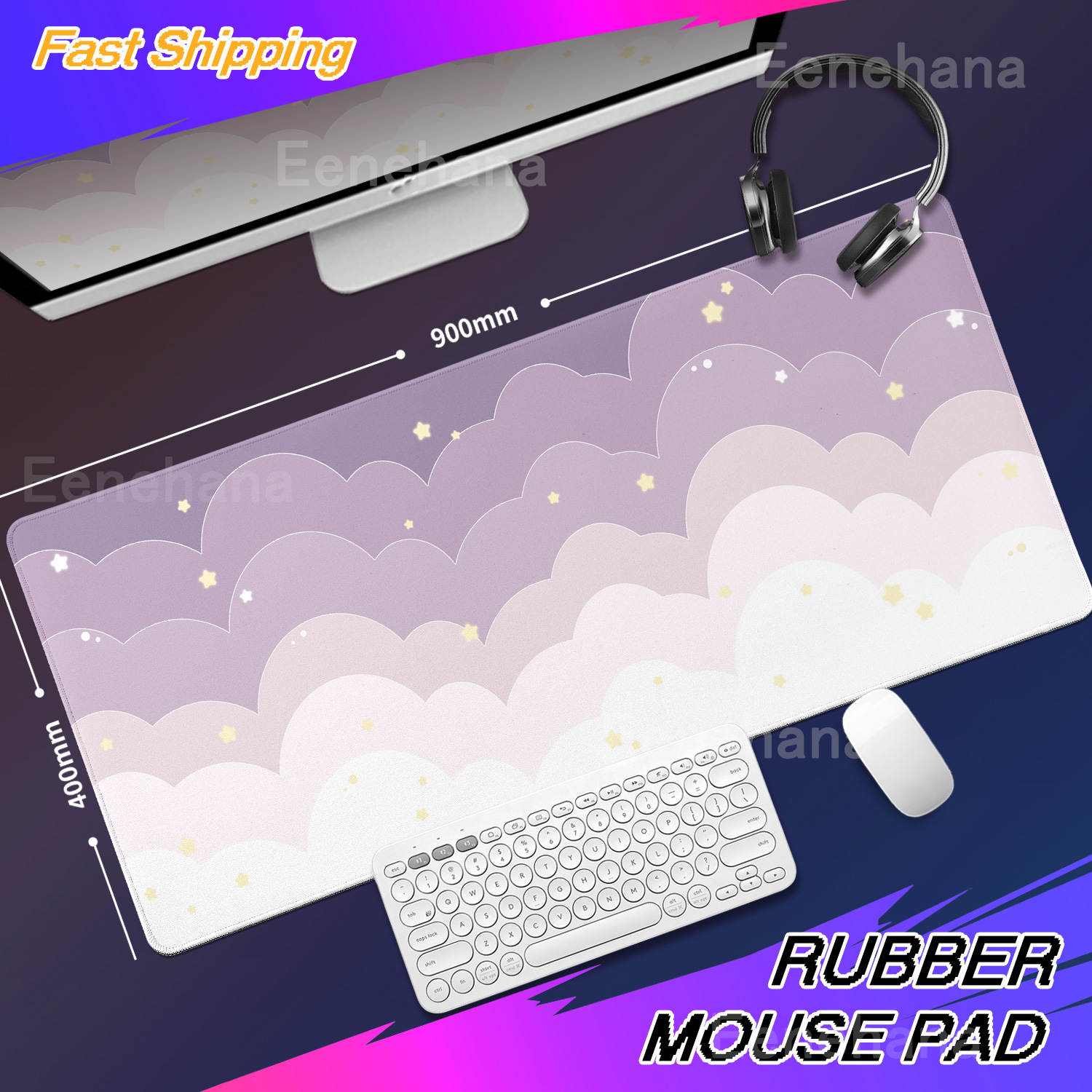 Lichtblauw Roze Wolken Bureaum - Gaming Keyboard Blue recensie en prijs