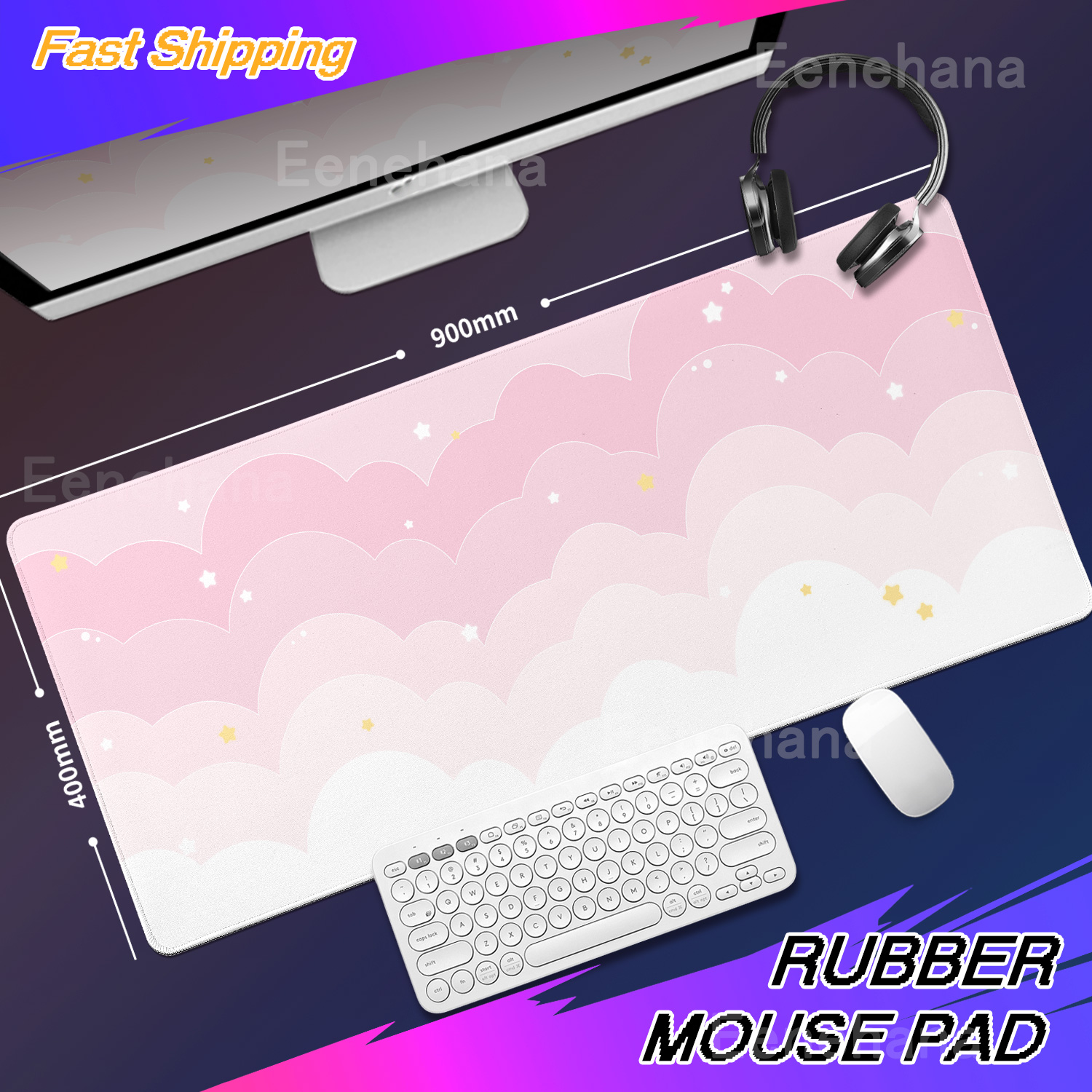 Lichtblauw Roze Wolken Bureaum - Gaming Keyboard Blue recensie en prijs