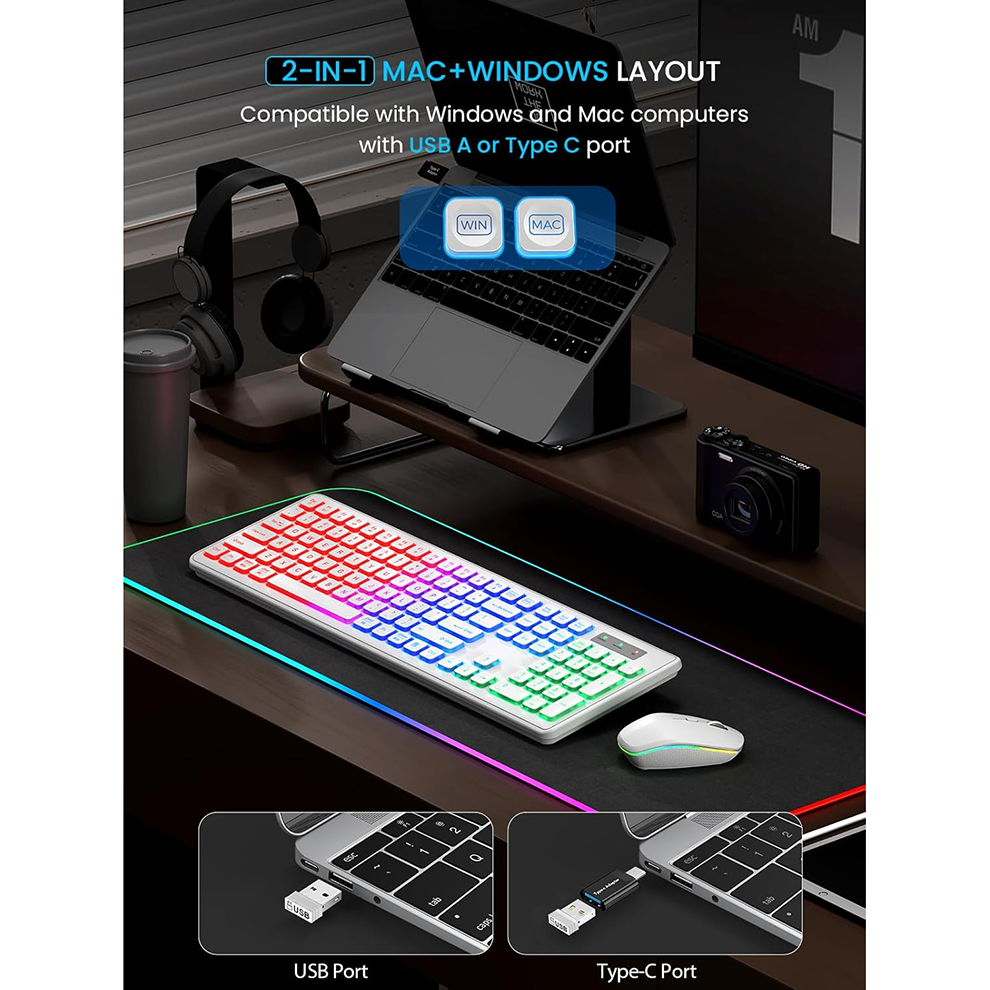 Draadloos toetsenbord en muis  - Gaming Keyboard Bluetooth recensie en prijs