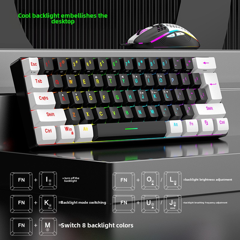 Toetsenbord- en muissets 60% R - Gaming Keyboard Mouse And Headset Combo recensie en prijs